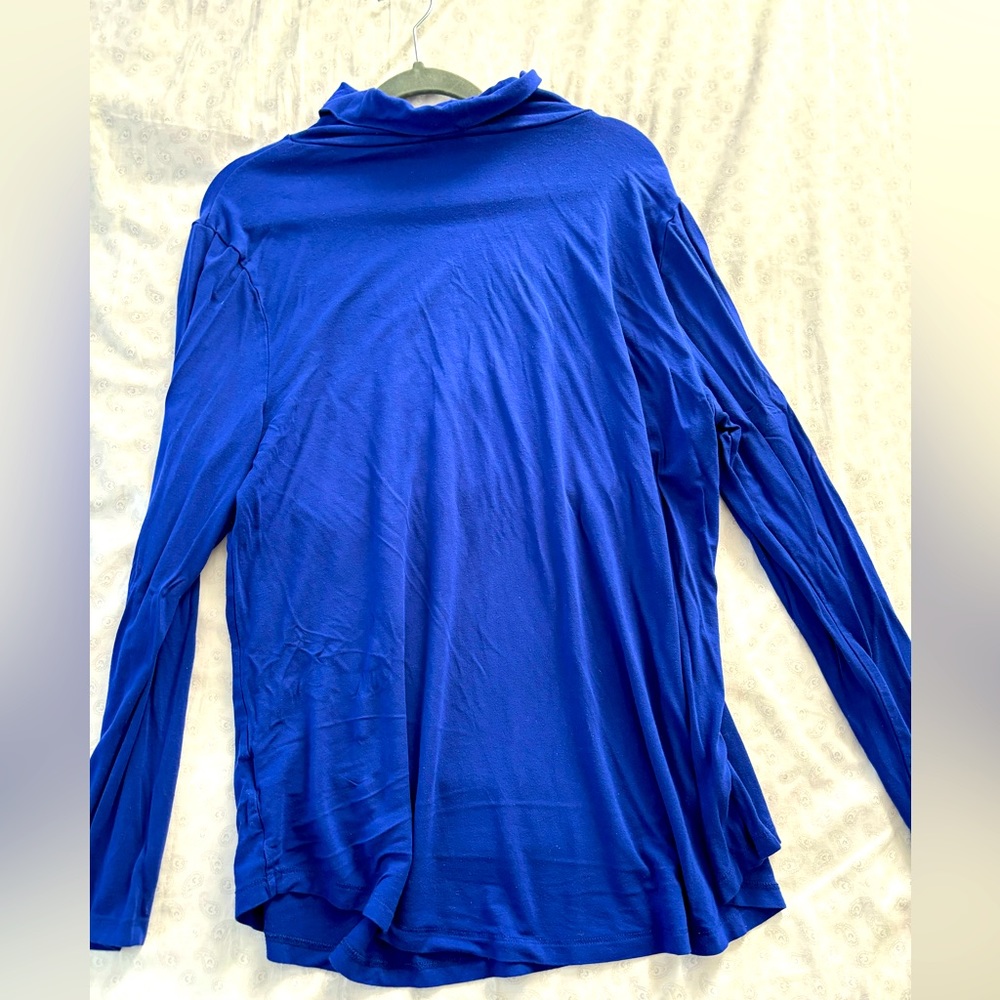 Blue turtle neck